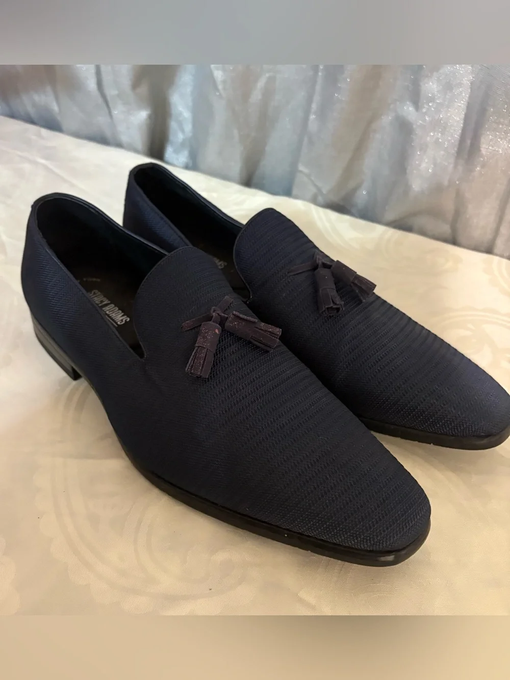 Stacy Adams Navy Tassel Loafers